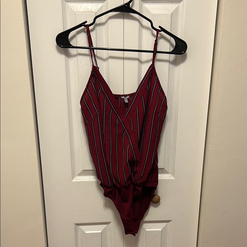 Charlotte Russe Red and White Bodysuit